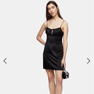 NWOT-  Topshop Tall slip dress in black US4